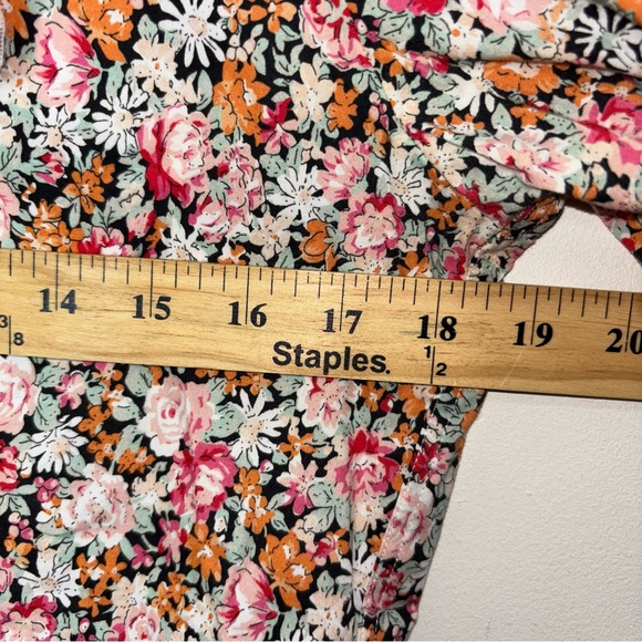 The Shirt By Rochelle Behrens Women's Ruffle Floral Long Sleeve Button Up Shirt - Picture 8 of 13